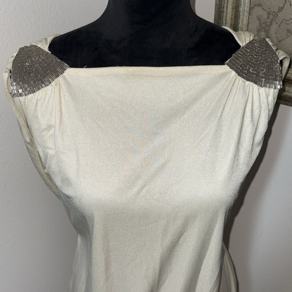 Harry Acton for After Five Vintage embellished draped back ivory gown maxi dress - Picture 3 of 12